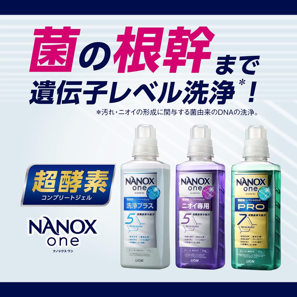 Large NANOX one Laundry with Disinfecting Wet Concentrated Liquid Laundry Detergent Refill [Commercial-Grade Capacity] Odor-Removing Detergent, 4kg,