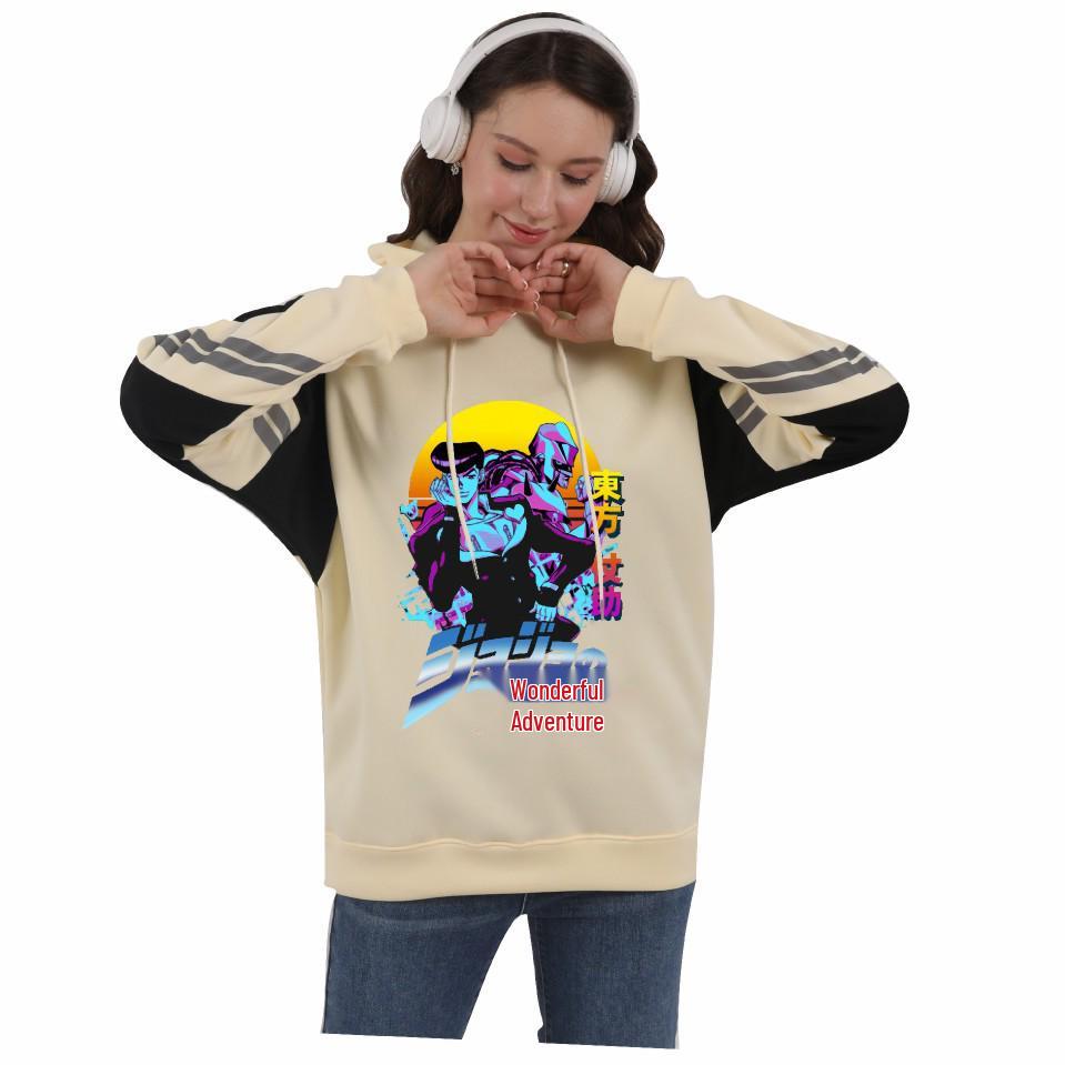 JoJo's Bizarre Adventure Color Block Plush Anime Hoodie