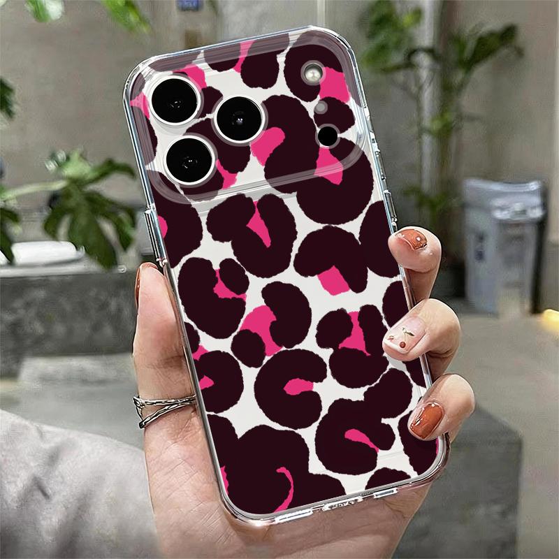 Яркий чехол с леопардовым принтом для iPhone 17 Pro Max Чехол iPhone 16 Pro Max 15 14 13 11 17E Ударопрочный Прозрачный Мягкий ТПУ Силиконовый Чехол