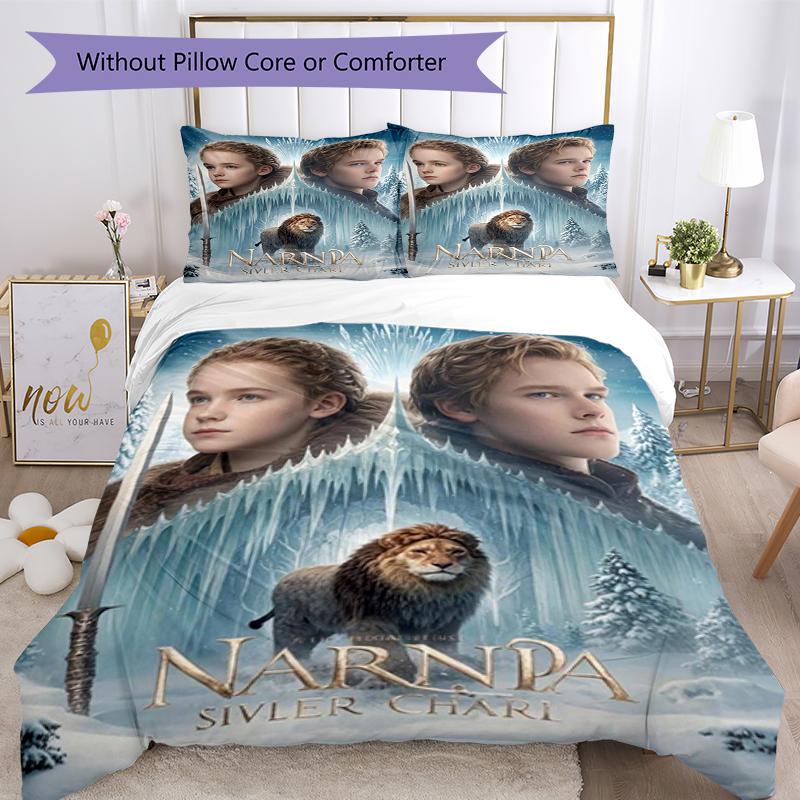3pcs The Chronicles of Narnia Bedding Set Duvet Cover Closure Includes 1 Duvet Cover & 2 Pillowcases, Soft and Comfortable for All Seasons.