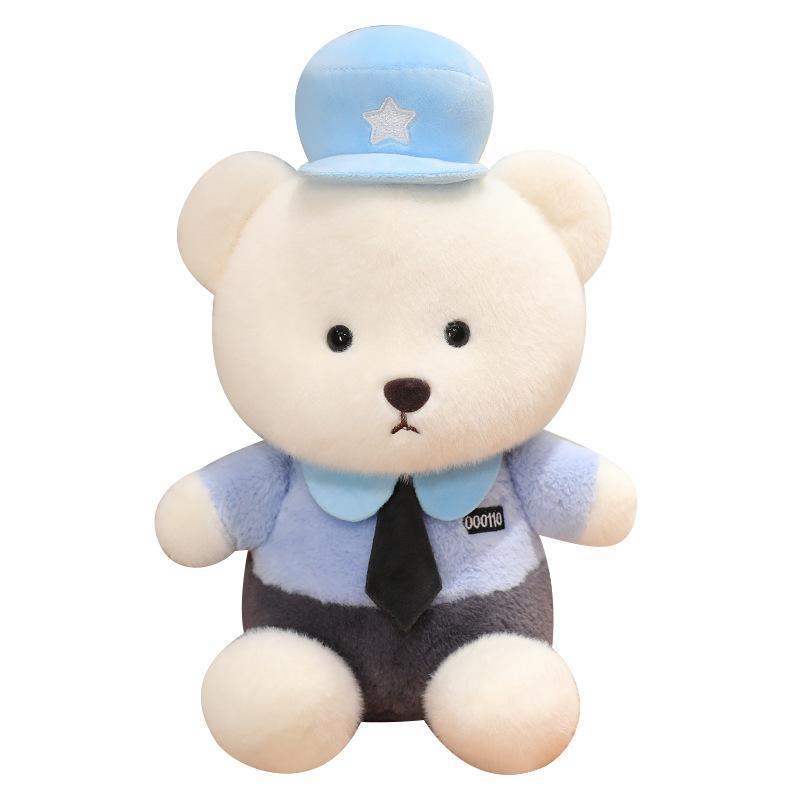 Cartoon Cute Police Bear Doll Plush Toy Traffic Police Bear Hug Bear Doll Doll