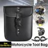 Universal PU Leather Motorcycle Tail Bag Storage SaddleBag Tool Bag Mounting Strap For Harley