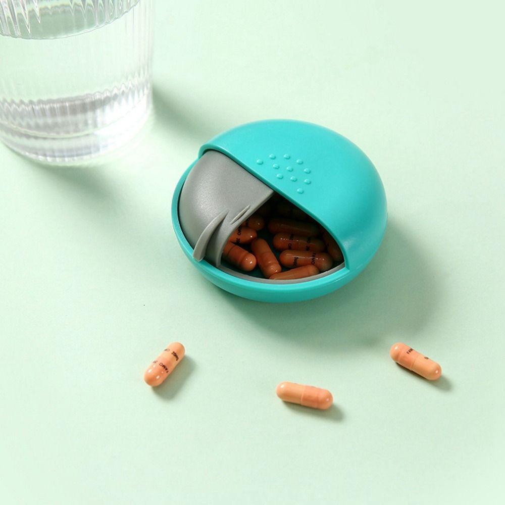 Mini Spin Pill Organizer Sealed Pill Container Creative Round Rotating Pill Box  for Travel