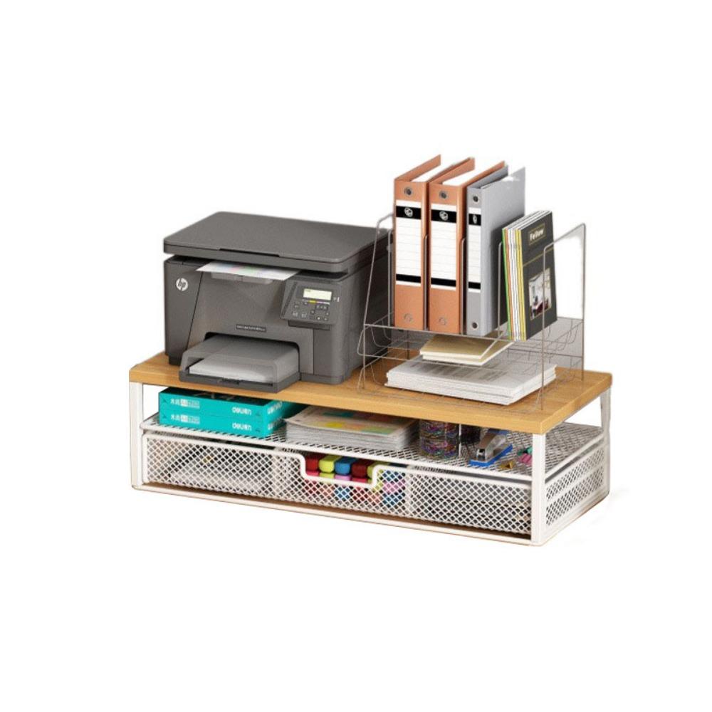 2-Tier Design Computer Monitor Stand Metal Mesh Laptop Computer Storage Shelf  Home