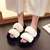 Главная Furry Fur Slides Женские плюшевые тапочки Пушистые шлепанцы Роскошные слипоны на платформе Женские модные плюшевые теплые тапочки 2024