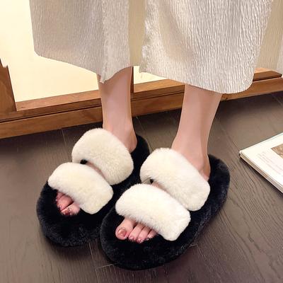 Модные домашние пушистые меховые шлепанцы женские плюшевые тапочки пушистые шлепанцы роскошные слипоны на платформе женские модные плюшевые теплые тапочки 2024