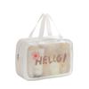Large Capacity Transparent Makeup Bag Square Wash Pouch Durable Cartoon PVC Cosmetic Bag  Travel