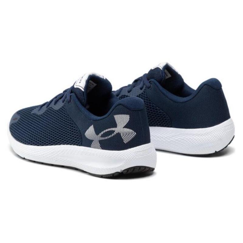Under Armour Charged Pursuit 2 Comfort Fabric Synthetic Leather Low Top Running Shoes Men Blue 3024138-401