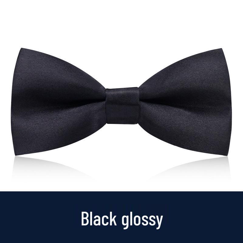 Men's Burgundy & Black Bow Tie for Weddings - British Korean Style
