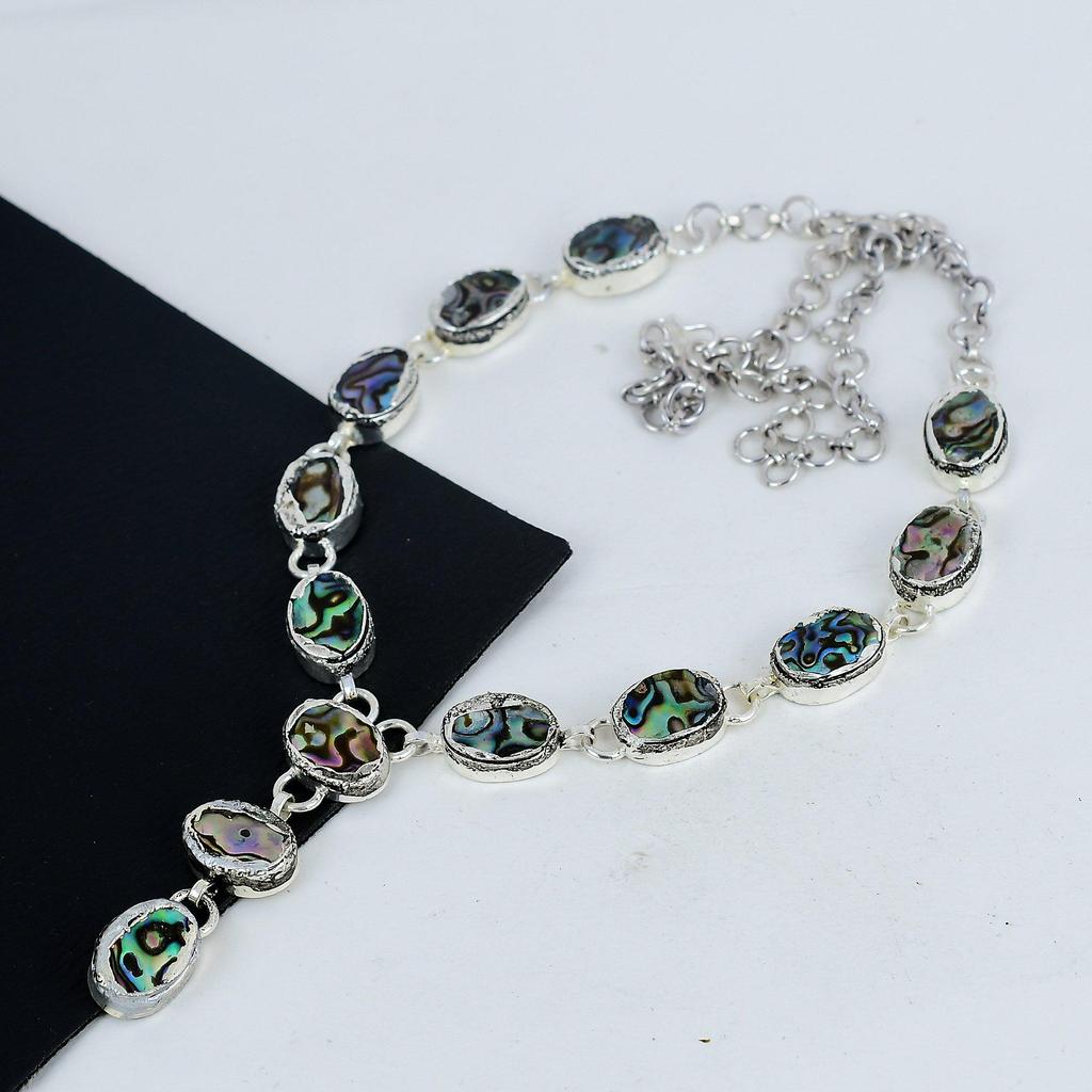 Изящное ожерелье из драгоценных камней в виде ракушки-ушка ручной работы из серебра 925 пробы, серебряное ожерелье из ракушки-ушка для жены, ожерелье унисекс, праздничный наряд в подарок