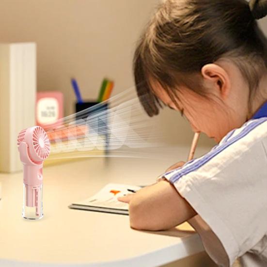 Handheld Spray Fan USB Rechargeable Adjustable Summer Personal Water Mist Fan Portable Travel Outdoor Pocket Mini Cooling Fan