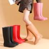 Japan and Korea High Tube Fashion Rain Shoes Women's Adult Water Boots High Tube Waterproof and Non-slip Outer Wear Snow Boots