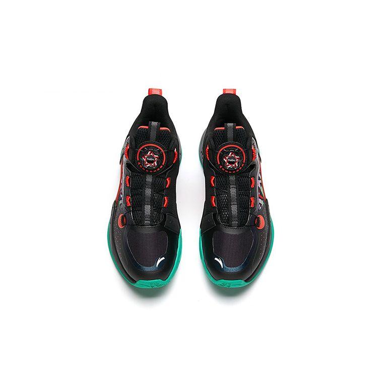 Anta Kids Comfortable Versatile Non-Slip Shock Absorbing Durable Mid-Top Basketball Shoes Kids Basketball Shoes Black Red 312211111-6