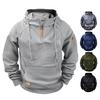 Men Pullover Hoodie Quarter Zip Sweatshirt with Pockets Athletic Casual Hooded Sweatshirt for Sports Daily Errands Street Wear