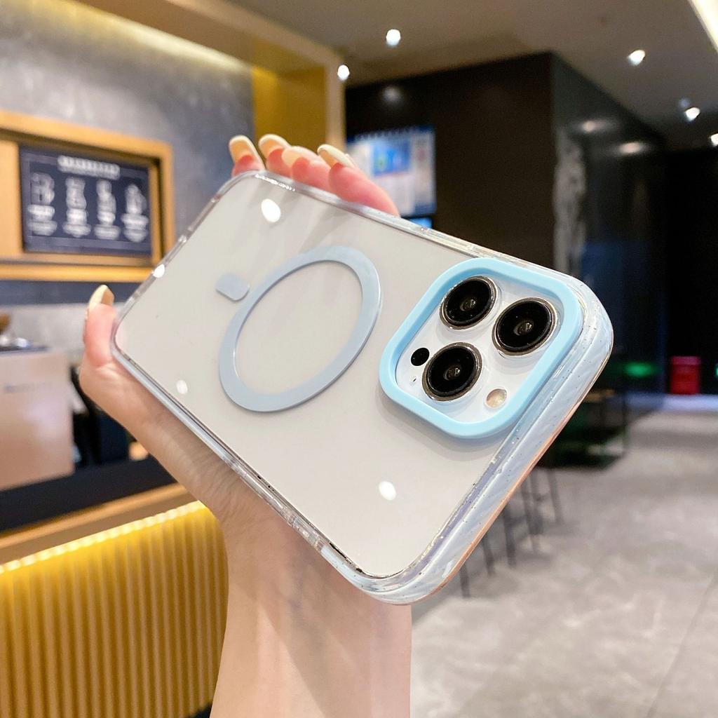 Transparent Magnetic Suction for Apple 16Pro Phone Case for IPhone15Promax All-inclusive 14 Anti-fall 13 Acrylic