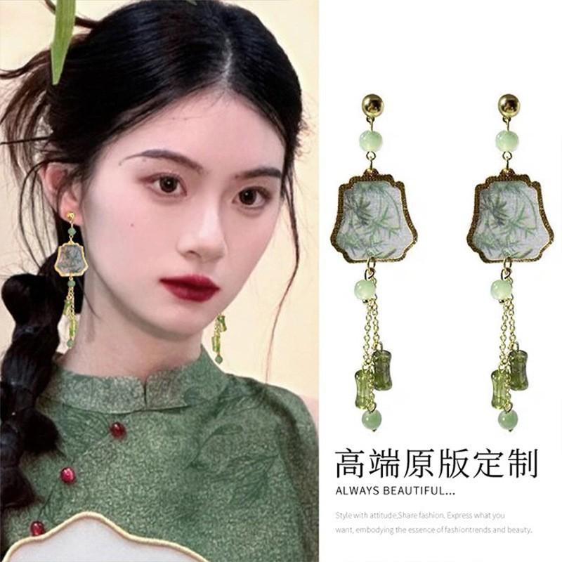 Ink Butterfly Love Earrings Antique Internet Celebrity Same Earrings Niche High-end Sense of National Tide Retro Earrings