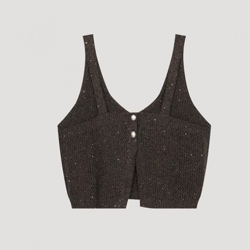  She S miss Блестящий трикотажный жилет SSkvto42530 BR