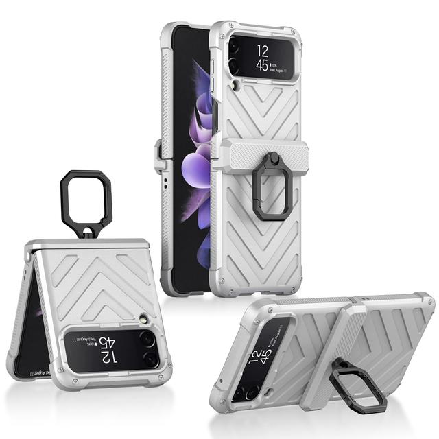 Броня Шарнир для Samsung Galaxy Z Flip 3 Flip 4 5g Чехол Жесткая подставка с кольцом Магнитный защитный чехол