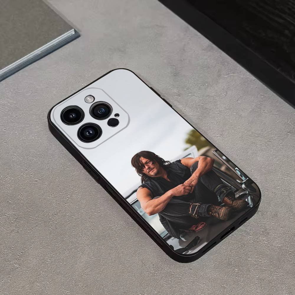 Daryl Walking Dead Phone Case For iPhone 16,15,14,13,12,11 Plus,Pro Max,XS,X,XR,SE,Mini,8,7,Soft Silicone Black Cover