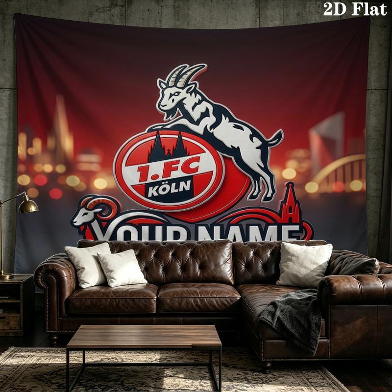 Custom Name 1.FC Köln Printed Tapestry – Wall Hanging for Bedrooms, Dorms, and Home Decor