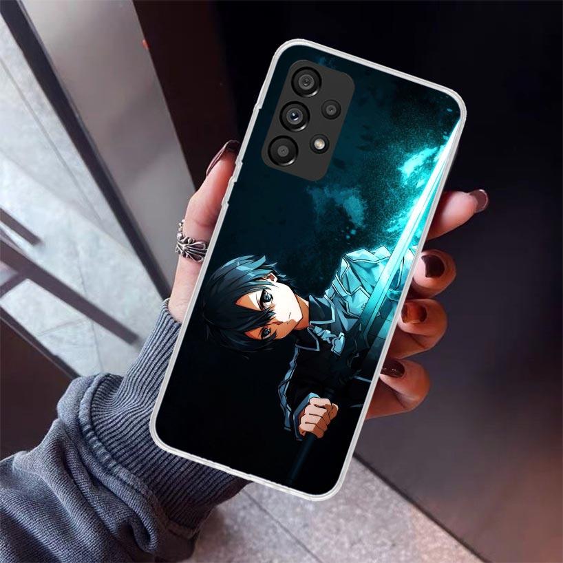 Чехол для телефона Sword Art Online Кирито для Samsung Galaxy A17 A57 A37 A16 A26 A36 A56 A15 A25 A35 A55 A14 A13 A54 A53 A34 A24 A33 A2