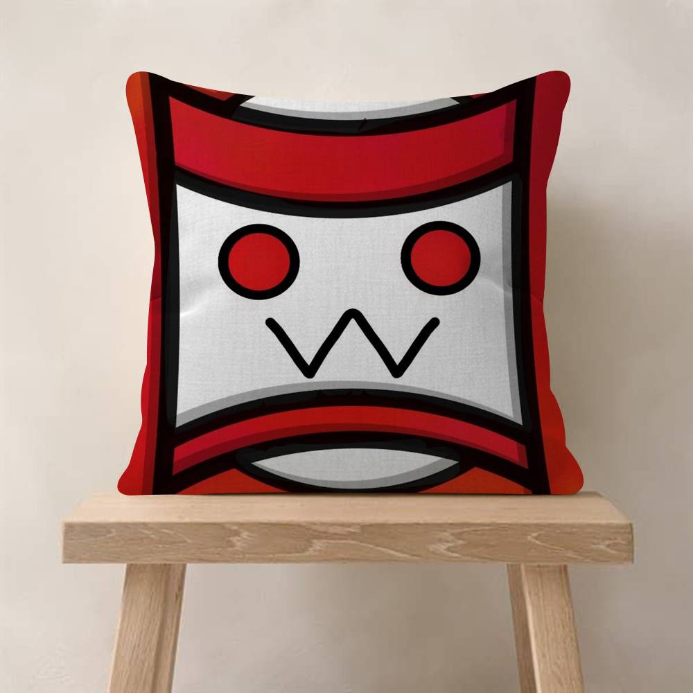Game Geometry cartoon Dash Pillow Gift Home Office Decoration Bedroom Sofa Car Cushion Cover case 45x45