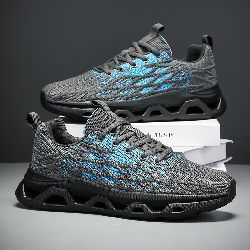Summer Men's High Quality Sneaker Casual Sport Tennis Shoes Solid Color Breathable Lace-up Outdoor Running Training Shoes