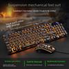Viper KM320 Wired Keyboard and Mouse Set - Translucent Orange Letter Floating Crack Design