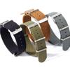 NATO One-Piece Nylon Canvas Watch Strap - Fine Woven Solid Color, 18/20/22mm