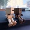 Shaking Wooden Man Figurine Wear Resist Handmade Shaking Feet Doll Creative Handcrafted Statue for Car Dashboard Decorations