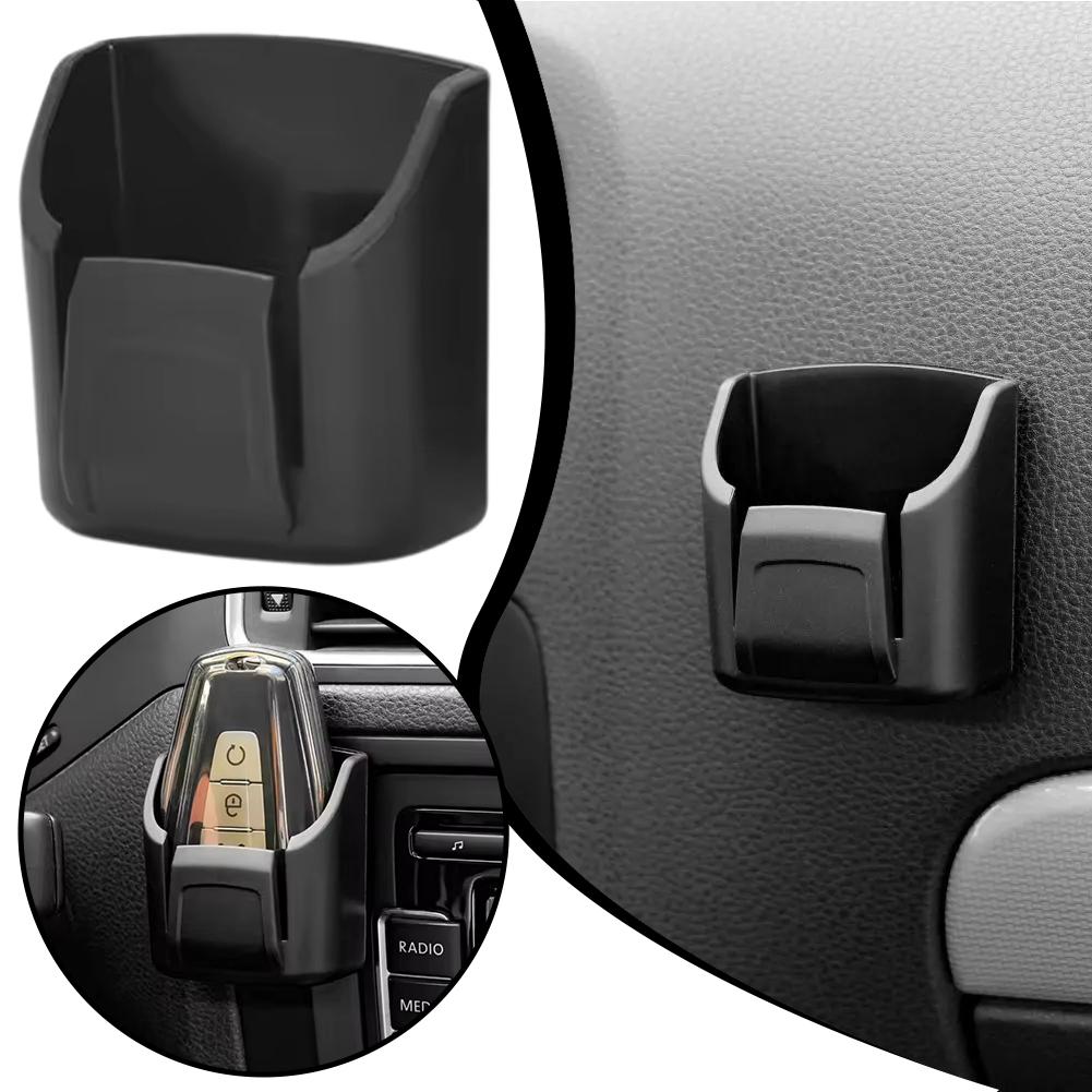 Universal Car Key Holder Clip Car Interior Storage Box Dashboard Organizer Adhesive Mount For Card Key Rack Accessories