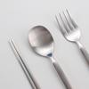 Однотонный набор столовых приборов из нержавеющей стали, 3 предмета, Ложка