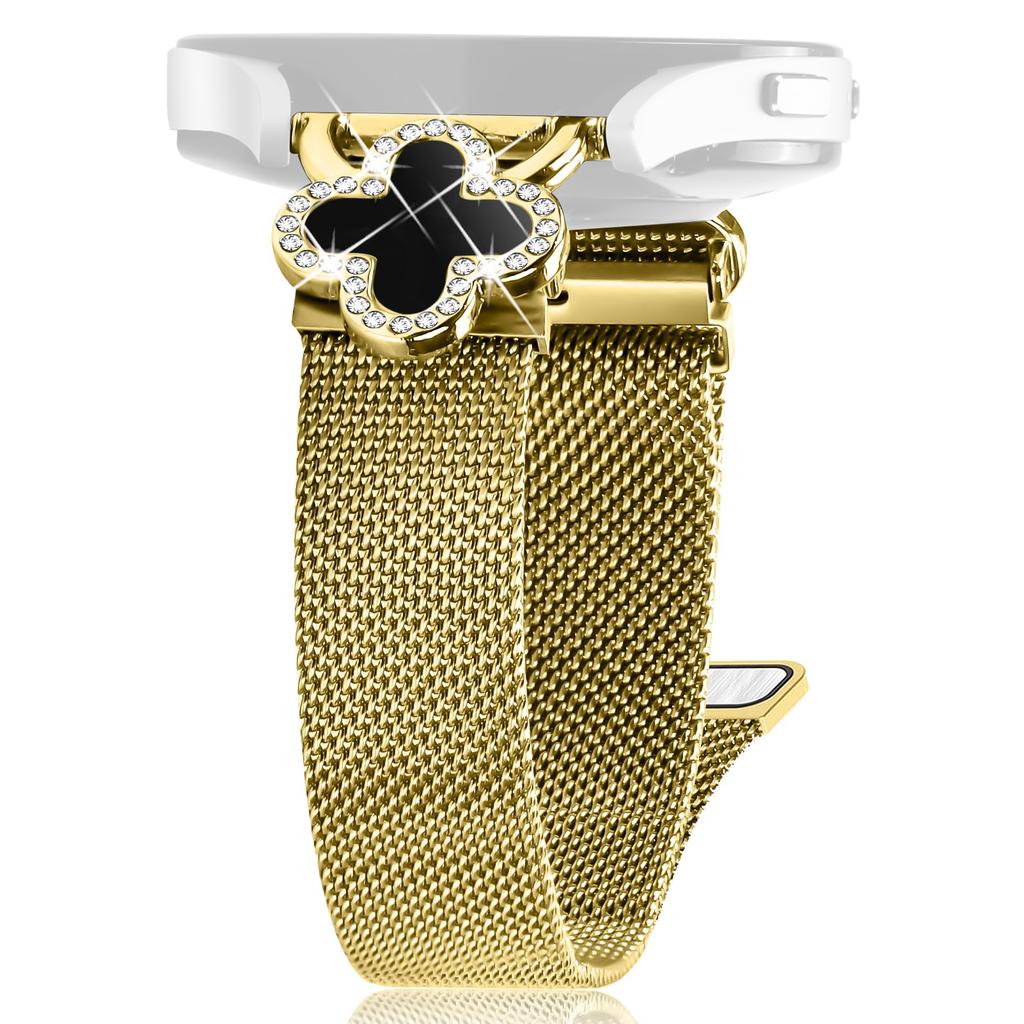 For Huawei Watch 2 Milanese Band Stainless Steel Watch Strap Clover Decor,Size: S