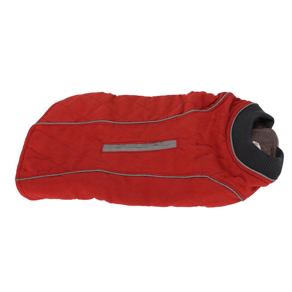 Собачьи пальто для холодной погоды Ретро Утепленные Теплые Не раздражающие кожу Светоотражающая Зимняя куртка для средних и крупных собак Красная