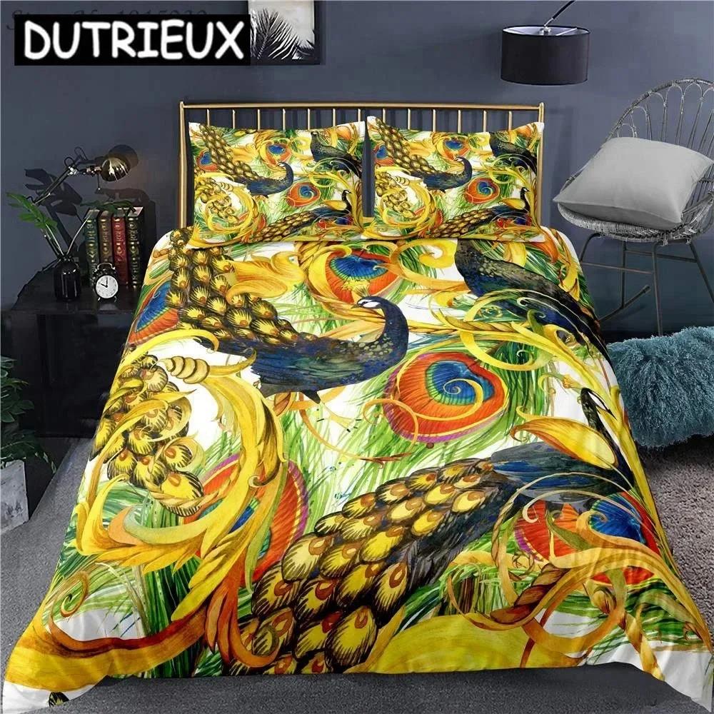 Peacock 3D Printed Bedding Set Duvet Covers Pillowcases Comforter Bedding Set Bedclothes Bed Linen 04