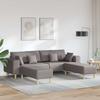 3 Piece Sofa with Cushions Taupe Fabric