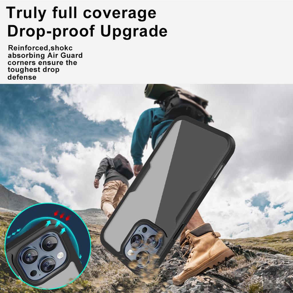 Чехол для iPhone 16 Pro Max Акрил+ТПУ Прозрачная крышка для телефона с ПЭТ-пленкой для экрана