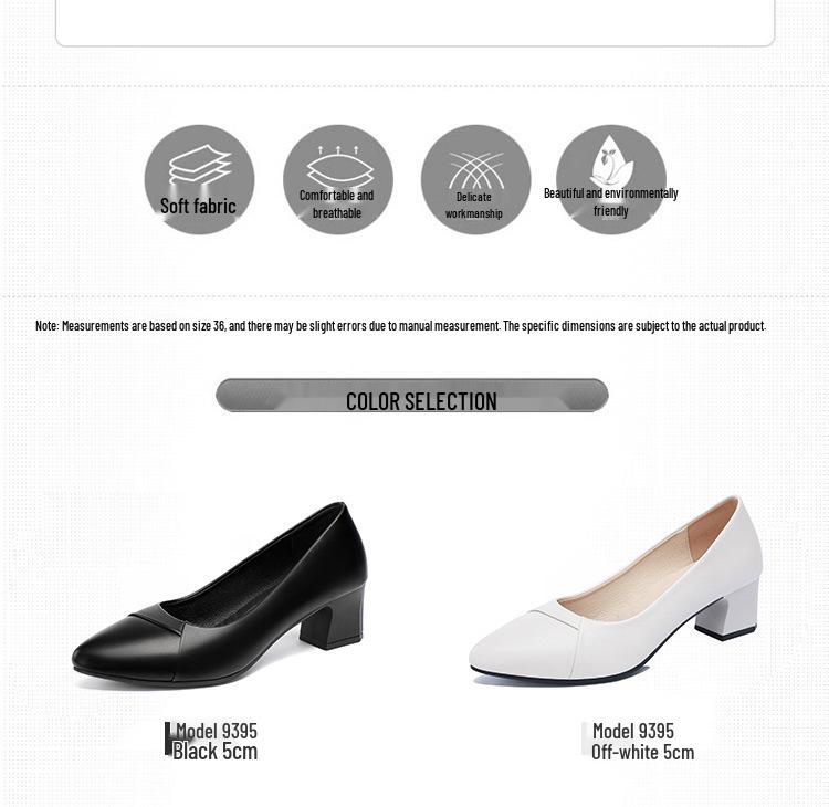 Весна и Осень 2022 Туфли на массивном каблуке из мягкой кожи для мам - Удобные туфли с низким вырезом для женщин среднего и пожилого возраста