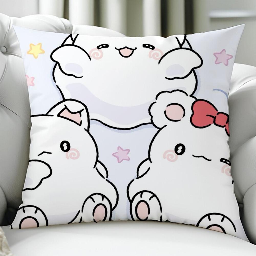 HHANAMARUOBAKE Kawaii cushion cover Birthday Anniversary Gifts Double Sided Printed Zipper Cushion Cover Soft Skin Bedding