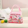 Kids Cartoon Kuromi Melody Print Lunch Bag Insulated Canvas For School And Daily Use