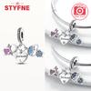 New 925 Silver Sparkling Magic Cube Love Charm Red Heart Beads DIY for Women Bracelet Fine Jewelry Gift Accessories