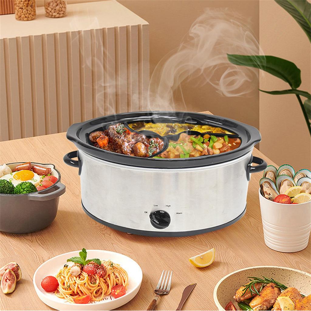 Silicone Slow Cooker Divider Liners, Reusable, Eco-Friendly, Leakproof Dishwasher Safe Cooking Liner For 7QT Crock Pot