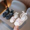 Girls Sandals 2024 Spring/Summer New Children's Sweet Princess Fashion Roman Shoes Soft Sole Bow Mesh Beach Shoes for Vacation