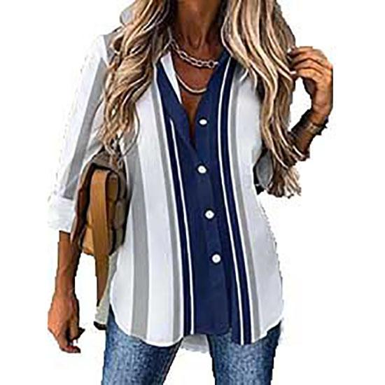 Women's Spring Fashion Casual Street Button Shirt Elegant and Comfortable Long Sleeve Loose Blouse Top Office Lady Clothing