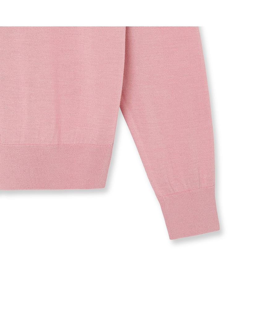 Iolo Silk Blended Classic V Cardigan_Pink