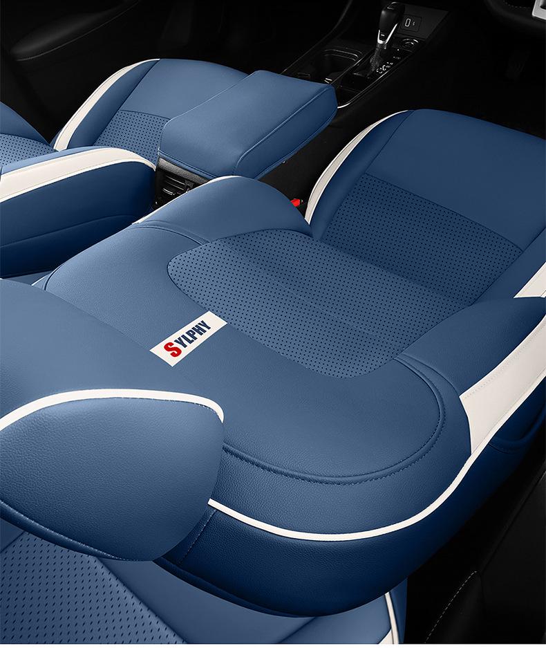Sylphy 5-Seater Leather Seat Cover: All-Season Full Surround Cushion