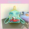 Driving A Vehicle Cartoon Pattern Kids Pu Backpack Casual Bag Outings