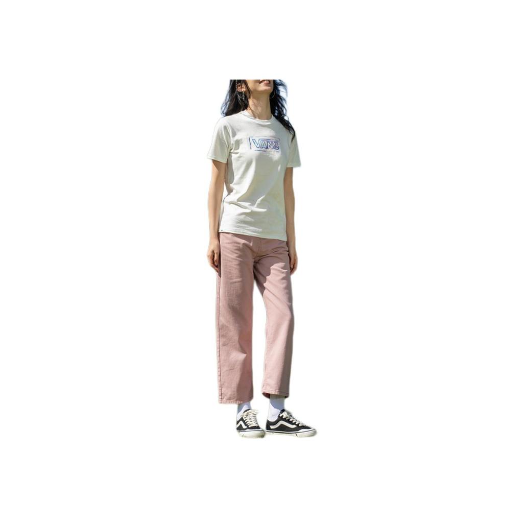 Vans Gradient Letter Crew Neck Pullover Short Sleeve T-Shirt Women Tops Off-White VN000GTHFS8