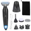Электрическое устройство для удаления волос 6-в-1, USB-триммер для бровей и носа, щетка для чистки лица для мужчин (черный)