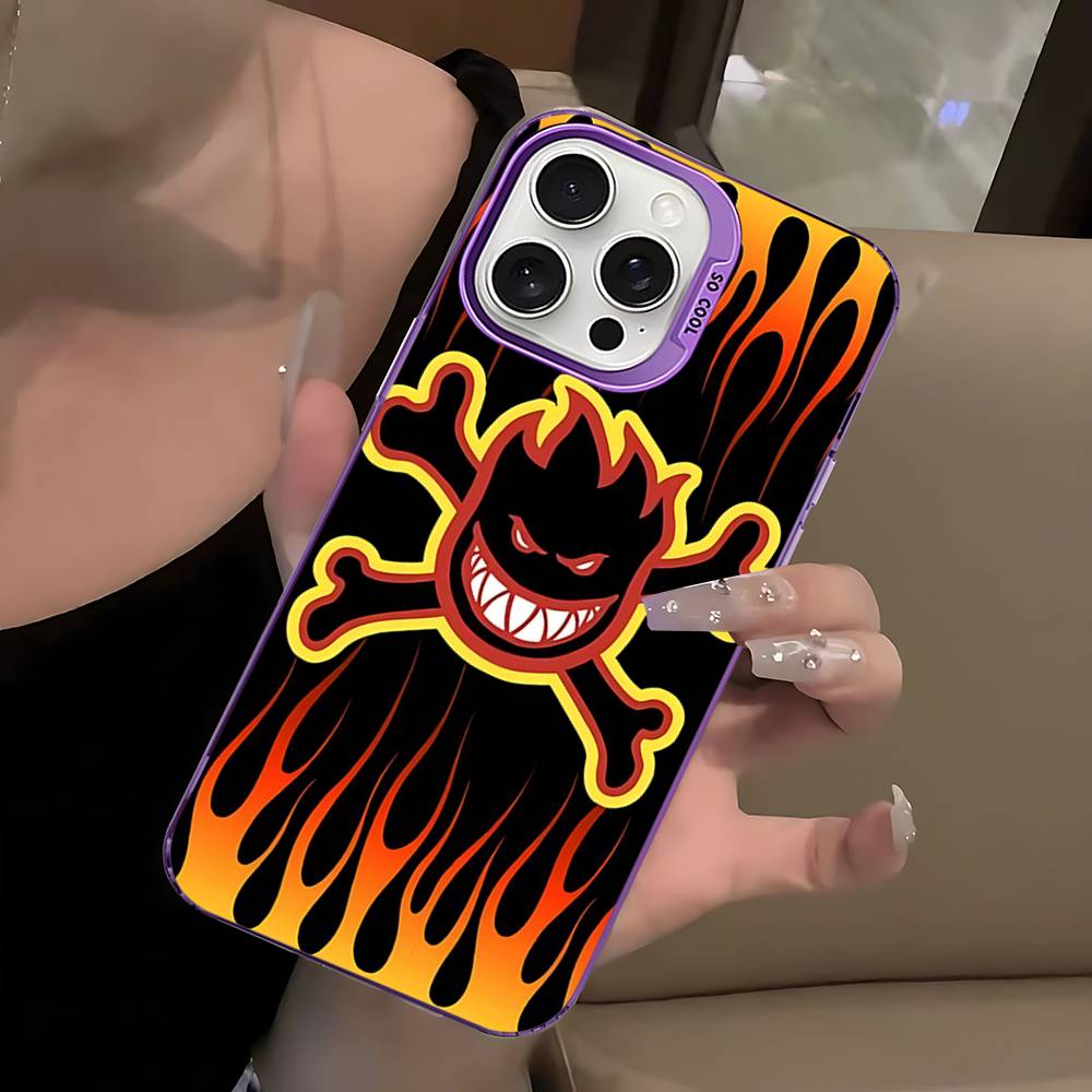 Модный Чехол для Телефона Скейтборд S-Spitfire Цвет Серебристый Корпус Для LPhone 17 16 16e 15 14 13 12 11 Pro Max Plus